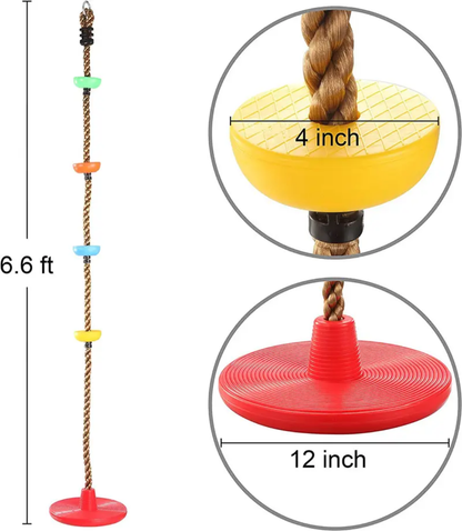 Premium High Strength Rope Disc Swing – Safe Outdoor Adventure Swing for Kids