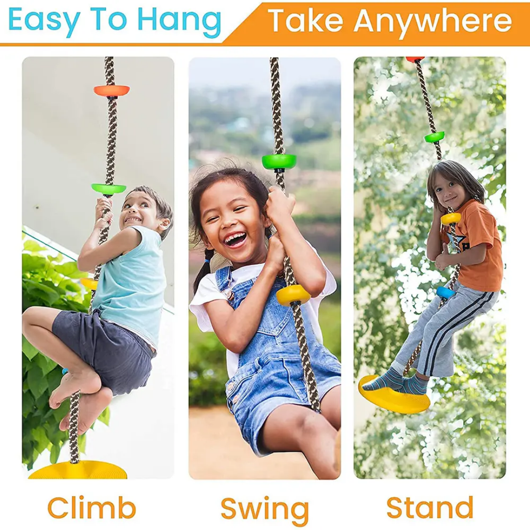 Premium High Strength Rope Disc Swing – Safe Outdoor Adventure Swing for Kids