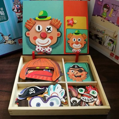 Magnetic Puzzle Mask 12 pcs Toy for Kids Educational Brain Game