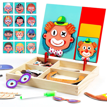 Magnetic Puzzle Mask 12 pcs Toy for Kids Educational Brain Game
