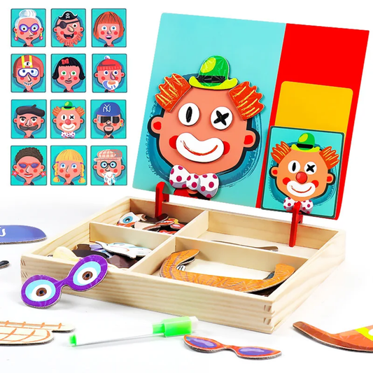 Magnetic Puzzle Mask 12 pcs Toy for Kids Educational Brain Game
