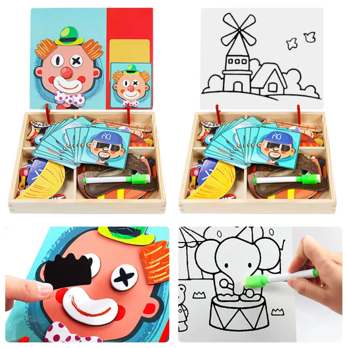Magnetic Puzzle Mask 12 pcs Toy for Kids Educational Brain Game