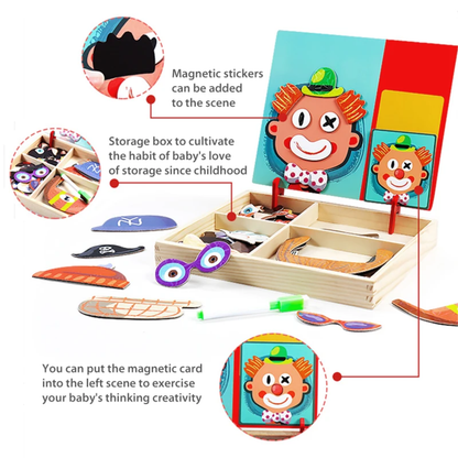 Magnetic Puzzle Mask 12 pcs Toy for Kids Educational Brain Game