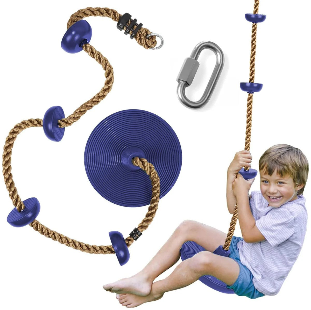 Premium High Strength Rope Disc Swing – Safe Outdoor Adventure Swing for Kids