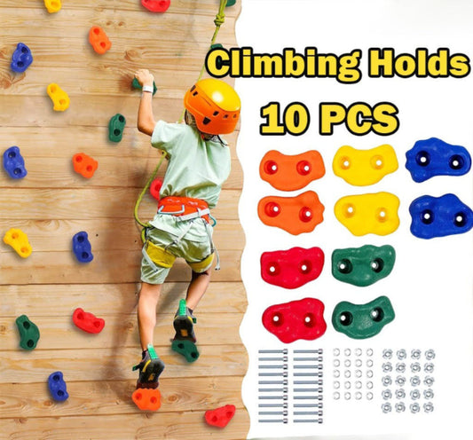 Durable Plastic Climbing Holds - 10 pcs Set