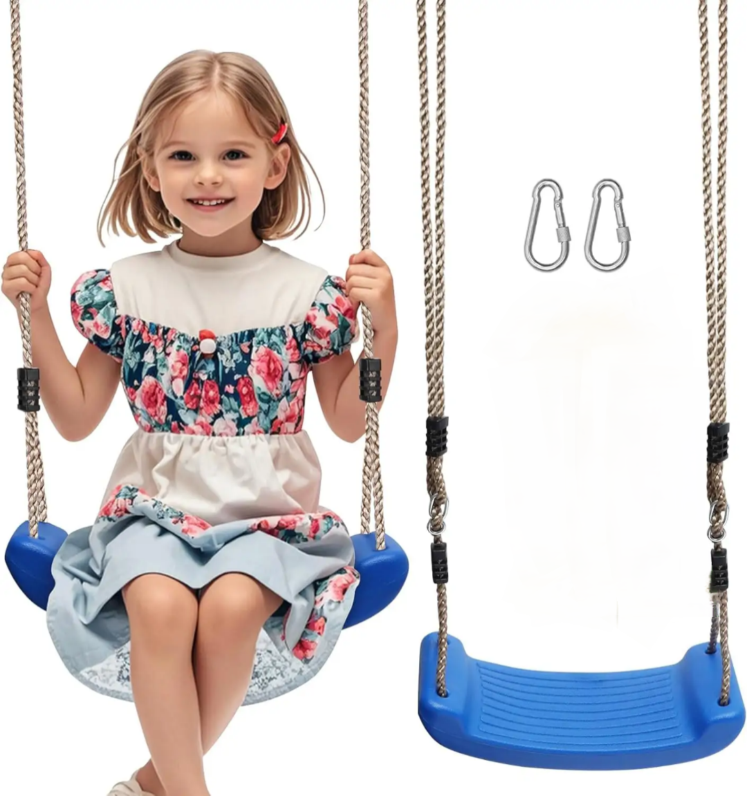 Premium Kids Plastic Swing Seat with Strong PE Rope – Safe Indoor & Outdoor Hanging Swing
