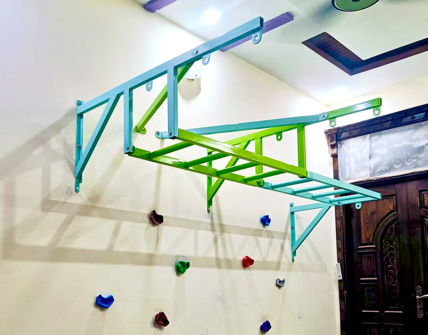 Kids Indoor Playset Frame with Monkey Ladder – Strong Metal Structure